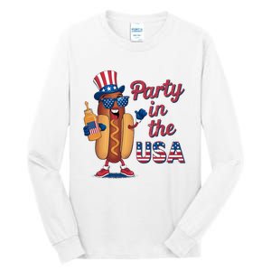 Funny 4th Of July Hot Dog Party In The Usa Tall Long Sleeve T-Shirt