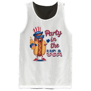 Funny 4th Of July Hot Dog Party In The Usa Mesh Reversible Basketball Jersey Tank