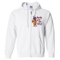 Funny 4th Of July Hot Dog Party In The Usa Full Zip Hoodie