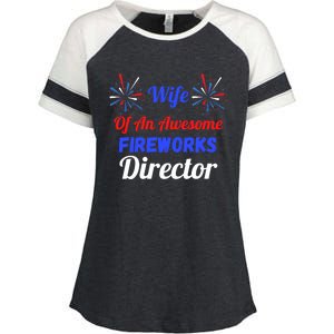 Funny 4th Of July Wife Of An Awesome Fireworks Director Cool Gift Enza Ladies Jersey Colorblock Tee