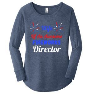 Funny 4th Of July Wife Of An Awesome Fireworks Director Cool Gift Women's Perfect Tri Tunic Long Sleeve Shirt