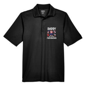 Father 4th Of July Gift Daddy Of Little Firecracker Gift Men's Origin Performance Pique Polo