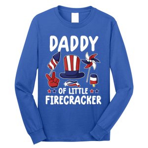 Father 4th Of July Gift Daddy Of Little Firecracker Gift Long Sleeve Shirt