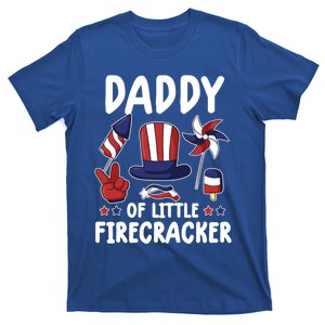 Father 4th Of July Gift Daddy Of Little Firecracker Gift T-Shirt