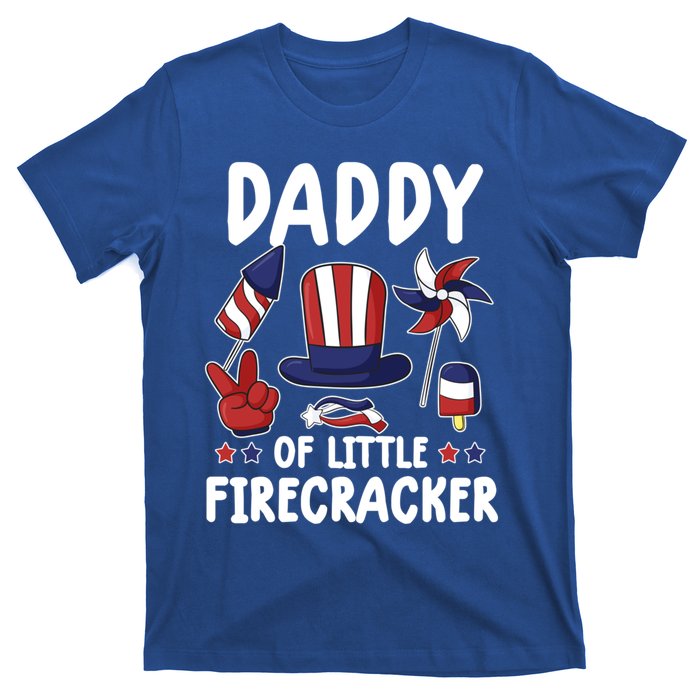 Father 4th Of July Gift Daddy Of Little Firecracker Gift T-Shirt