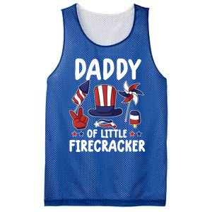 Father 4th Of July Gift Daddy Of Little Firecracker Gift Mesh Reversible Basketball Jersey Tank