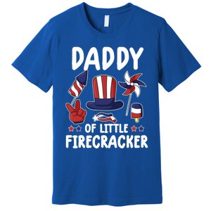 Father 4th Of July Gift Daddy Of Little Firecracker Gift Premium T-Shirt