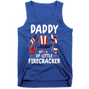 Father 4th Of July Gift Daddy Of Little Firecracker Gift Tank Top