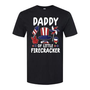 Father 4th Of July Gift Daddy Of Little Firecracker Gift Softstyle CVC T-Shirt