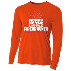 Firework 4th Of July Mommy Of The Little Firecracker Gift Cooling Performance Long Sleeve Crew