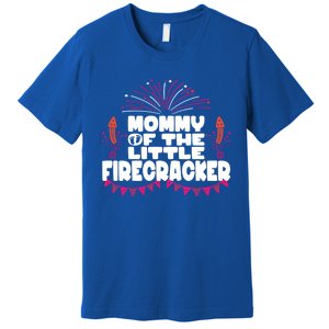 Firework 4th Of July Mommy Of The Little Firecracker Gift Premium T-Shirt