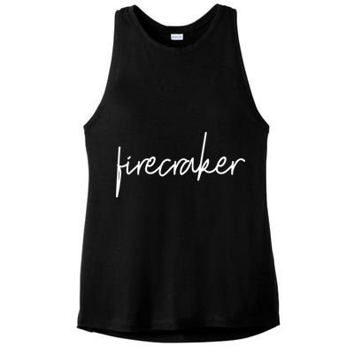 Firecracker 4th Of July Ladies PosiCharge Tri-Blend Wicking Tank