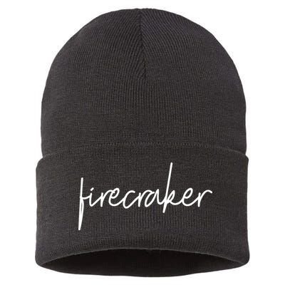 Firecracker 4th Of July Sustainable Knit Beanie