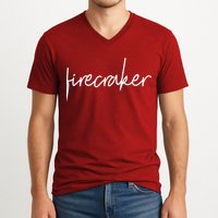 Firecracker 4th Of July V-Neck T-Shirt