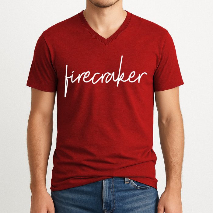 Firecracker 4th Of July V-Neck T-Shirt