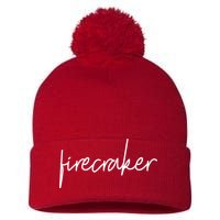 Firecracker 4th Of July Pom Pom 12in Knit Beanie