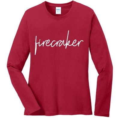 Firecracker 4th Of July Ladies Long Sleeve Shirt