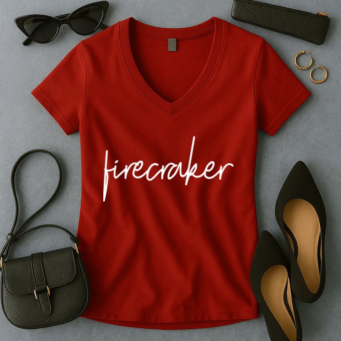 Firecracker 4th Of July Women's V-Neck T-Shirt
