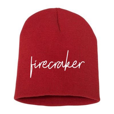 Firecracker 4th Of July Short Acrylic Beanie