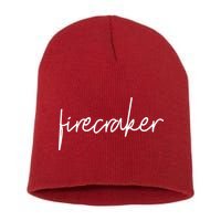Firecracker 4th Of July Short Acrylic Beanie