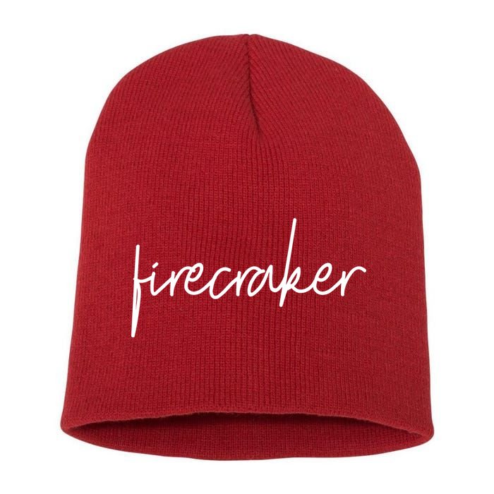 Firecracker 4th Of July Short Acrylic Beanie