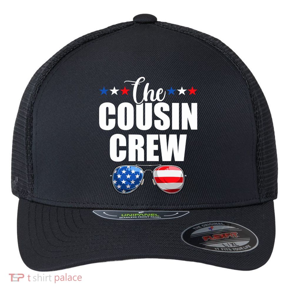 Family 4th Of July Matching Cousin Crew Flexfit Unipanel Trucker Cap