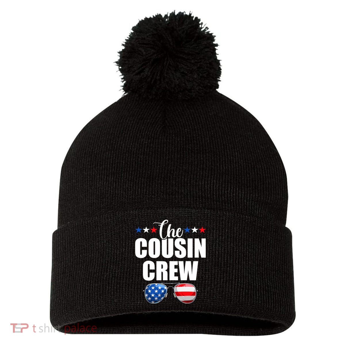 Family 4th Of July Matching Cousin Crew Pom Pom 12in Knit Beanie