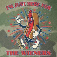Funny 4th Of July Im Just Here For The Wieners Retro Cartoon Hotdog Legacy Tie Dye Trucker Hat