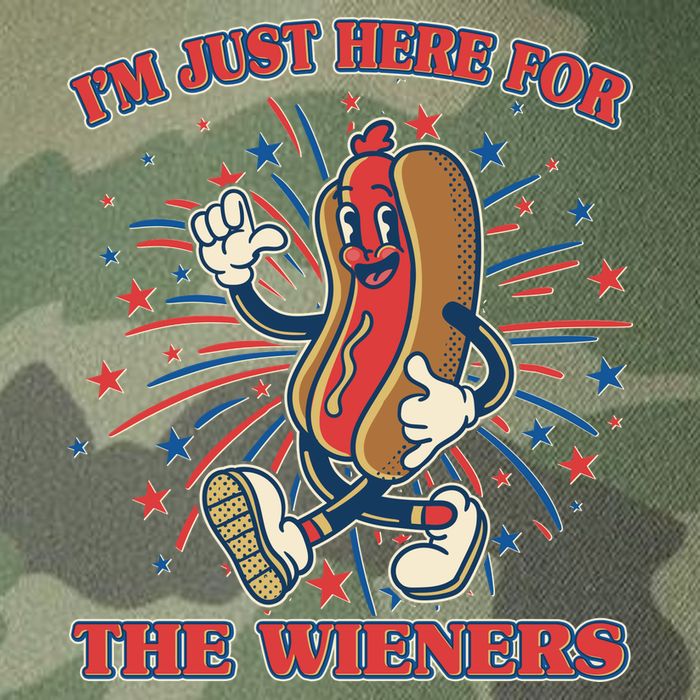 Funny 4th Of July Im Just Here For The Wieners Retro Cartoon Hotdog Legacy Tie Dye Trucker Hat
