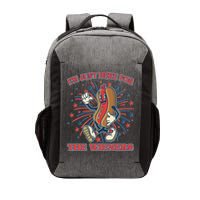 Funny 4th Of July Im Just Here For The Wieners Retro Cartoon Hotdog Vector Backpack