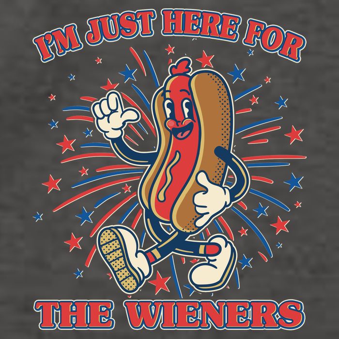 Funny 4th Of July Im Just Here For The Wieners Retro Cartoon Hotdog Vector Backpack