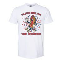 Funny 4th Of July Im Just Here For The Wieners Retro Cartoon Hotdog Softstyle® CVC T-Shirt