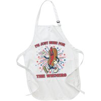 Funny 4th Of July Im Just Here For The Wieners Retro Cartoon Hotdog Apron