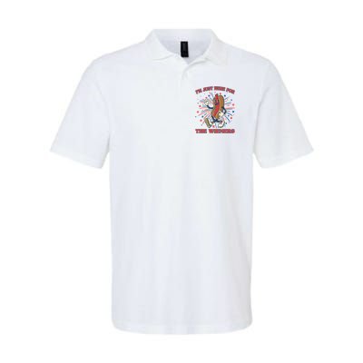 Funny 4th Of July Im Just Here For The Wieners Retro Cartoon Hotdog Polo