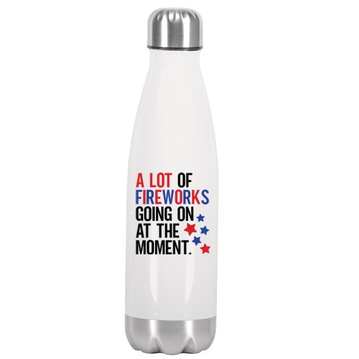 Funny 4th Of July A Lot Of Fireworks Going On At The Moment Stainless Steel Insulated Water Bottle