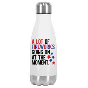 Funny 4th Of July A Lot Of Fireworks Going On At The Moment Stainless Steel Insulated Water Bottle