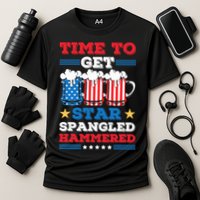 Funny 4th Of July Time To Get Star Spangled Hammered Performance Shirt