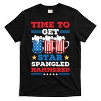 Funny 4th Of July Time To Get Star Spangled Hammered T-Shirt