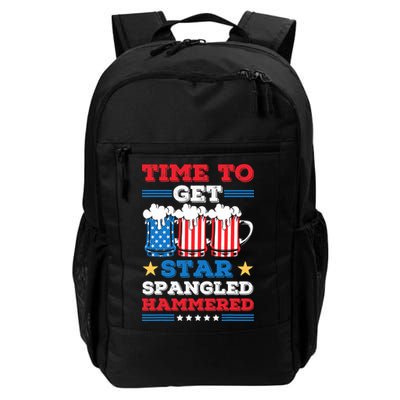 Funny 4th Of July Time To Get Star Spangled Hammered Backpack
