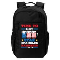 Funny 4th Of July Time To Get Star Spangled Hammered Backpack