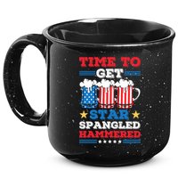 Funny 4th Of July Time To Get Star Spangled Hammered 15oz Campfire Ceramic Mug