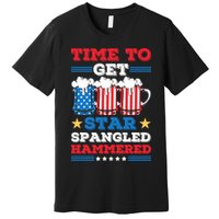 Funny 4th Of July Time To Get Star Spangled Hammered Premium T-Shirt