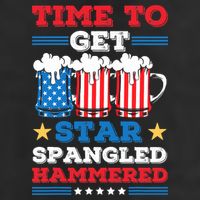 Funny 4th Of July Time To Get Star Spangled Hammered 25L Jumbo Tote