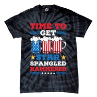 Funny 4th Of July Time To Get Star Spangled Hammered Tie-Dye T-Shirt