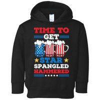 Funny 4th Of July Time To Get Star Spangled Hammered Toddler Hoodie
