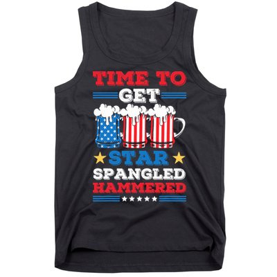 Funny 4th Of July Time To Get Star Spangled Hammered Tank Top