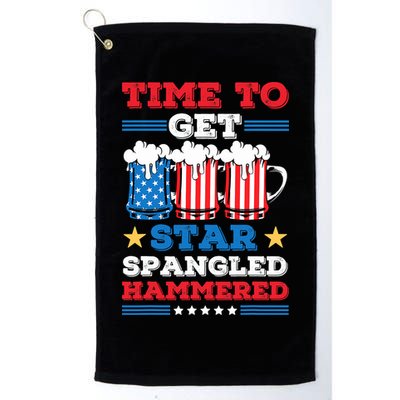 Funny 4th Of July Time To Get Star Spangled Hammered Golf Towel