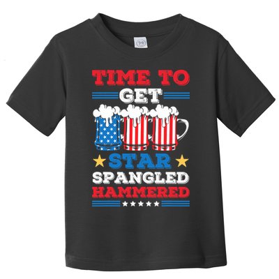 Funny 4th Of July Time To Get Star Spangled Hammered Toddler T-Shirt