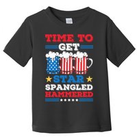 Funny 4th Of July Time To Get Star Spangled Hammered Toddler T-Shirt