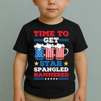 Funny 4th Of July Time To Get Star Spangled Hammered Toddler T-Shirt